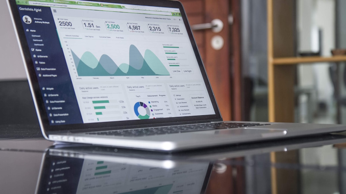 Laptop showing website analytics dashboard for Fort Lauderdale business